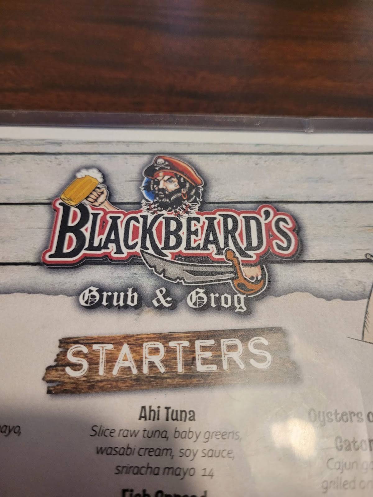 Menu at Blackbeard's Grub & Grog restaurant, Tarpon Springs