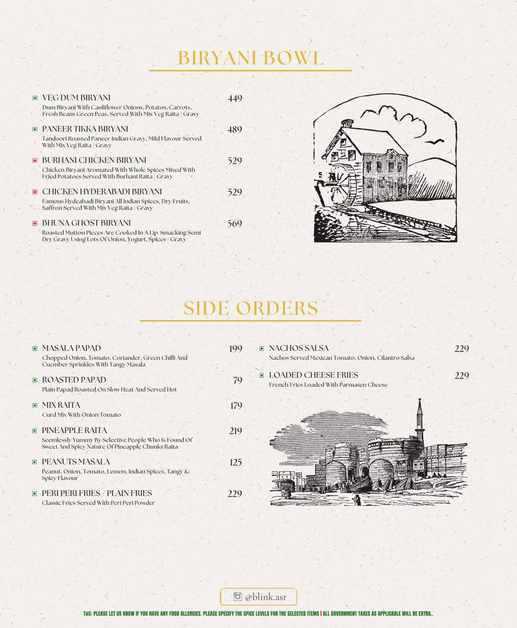 Blink Teppanyaki, Sushi, Multi Cuisine Restaurant menu