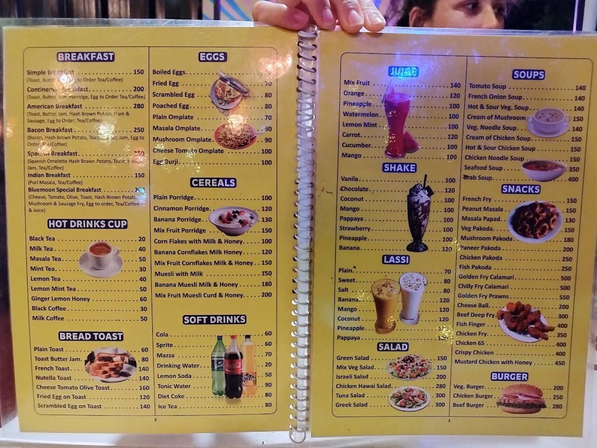 Blue Moon Cafe menu
