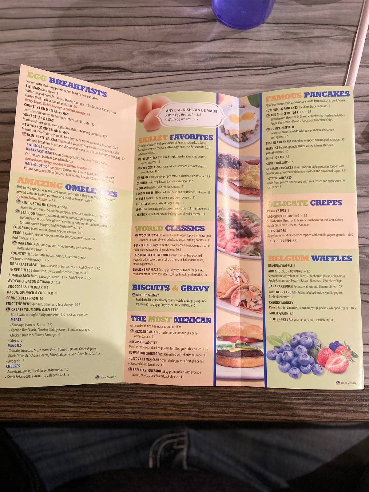Menu at Blueberry Hill Cafe, Tinley Park