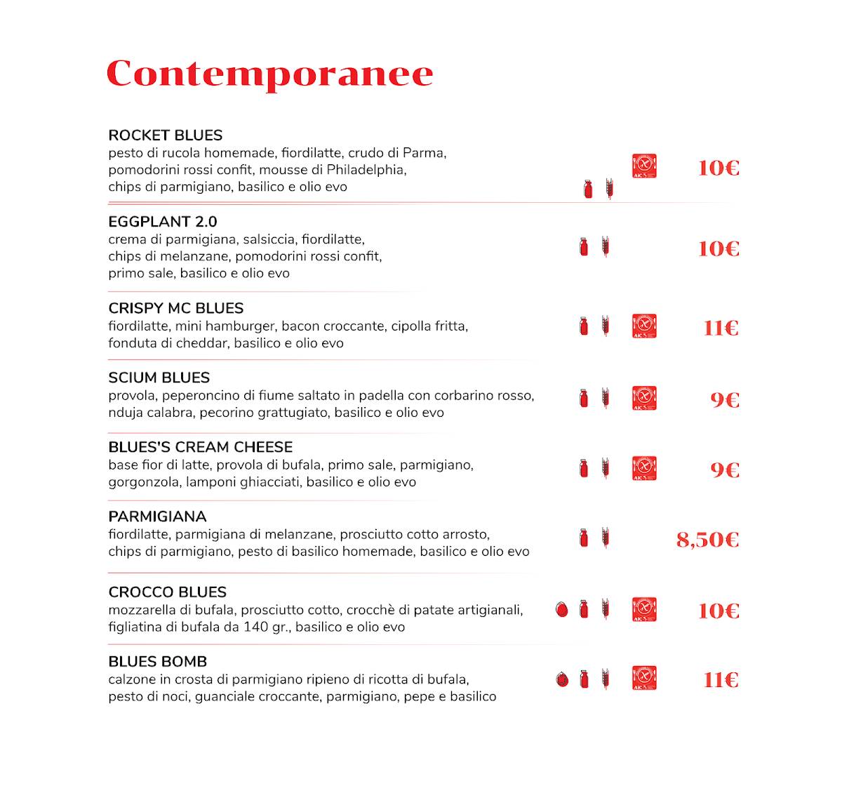 Menu di Blues Pizza 