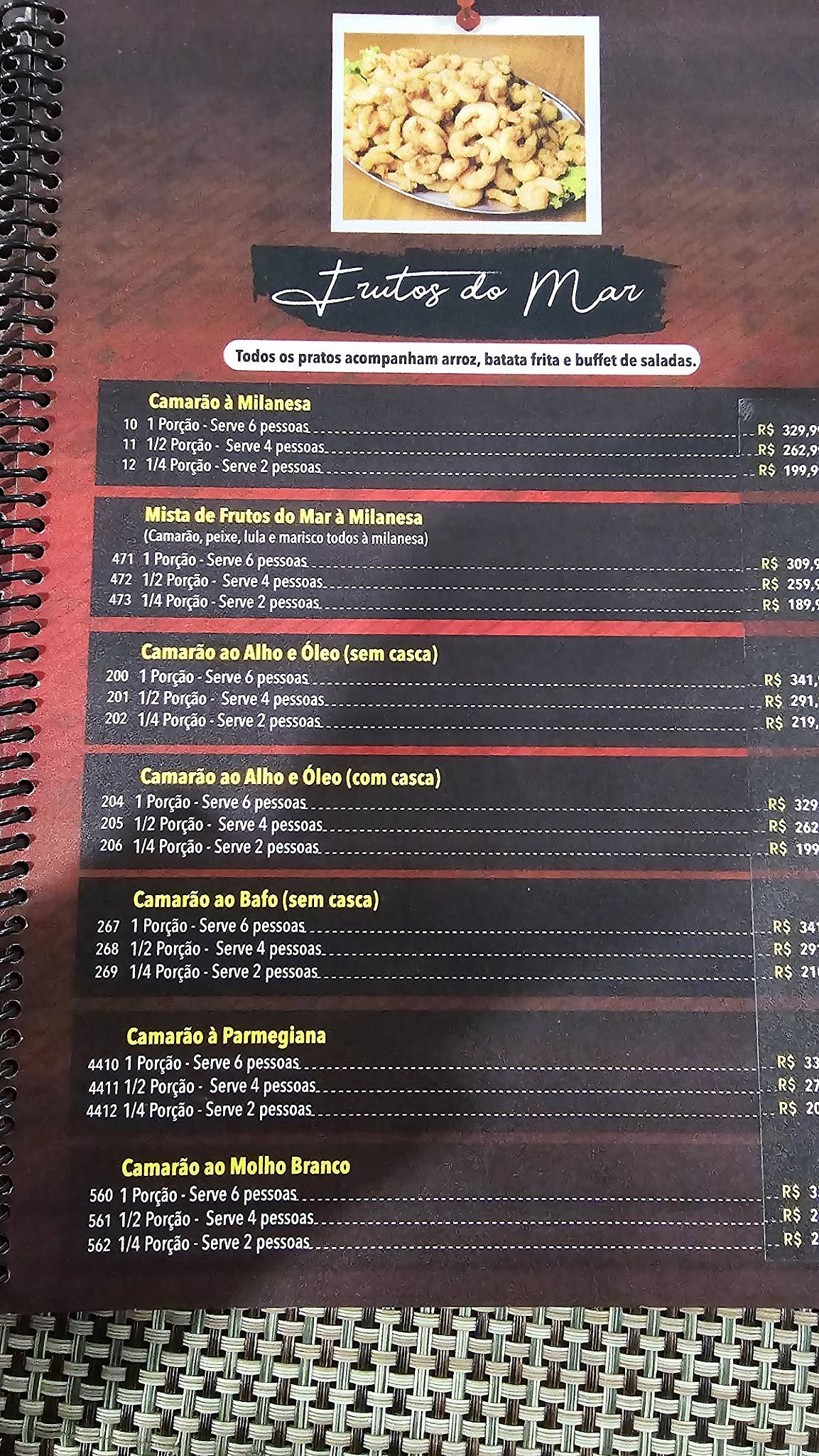 Boka's Restaurante cardápio