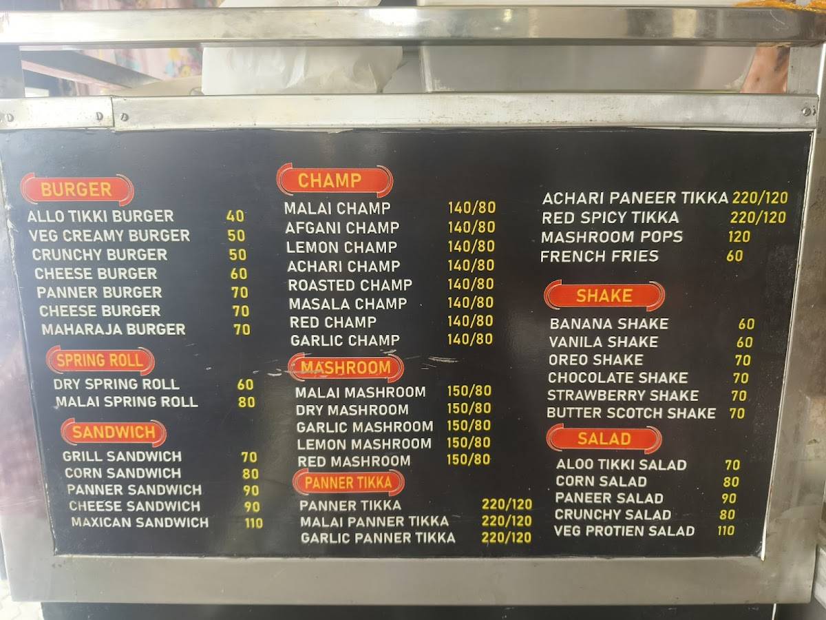 Bombay fast food menu