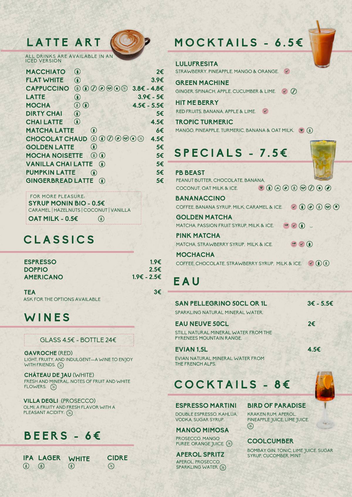 Menu de Bonobo Centre Ville
