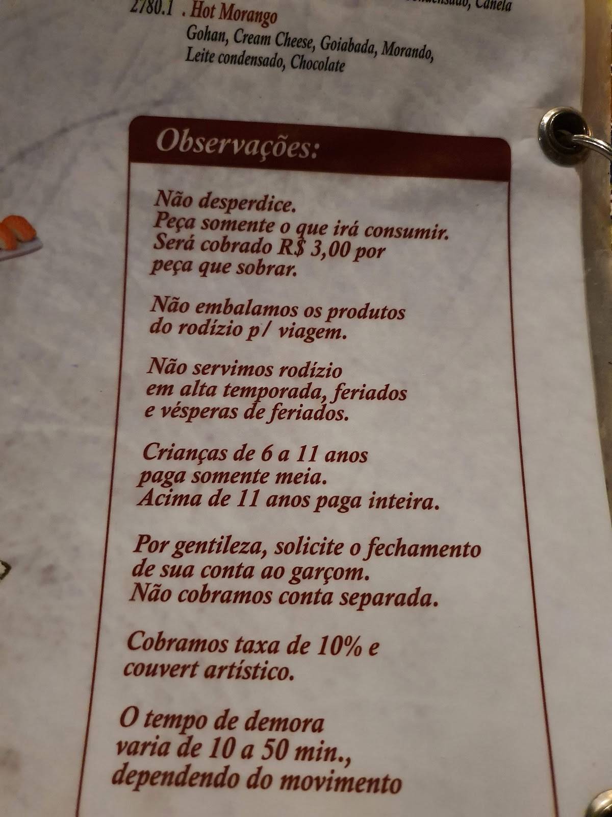 Bora Bora Pizza e Sushi Bar cardápio