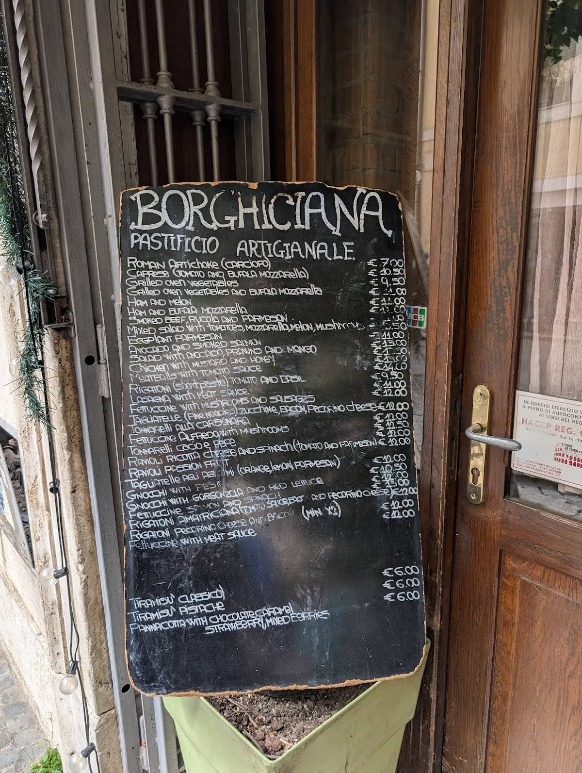 Menu di Borghiciana Pastificio Artigianale 