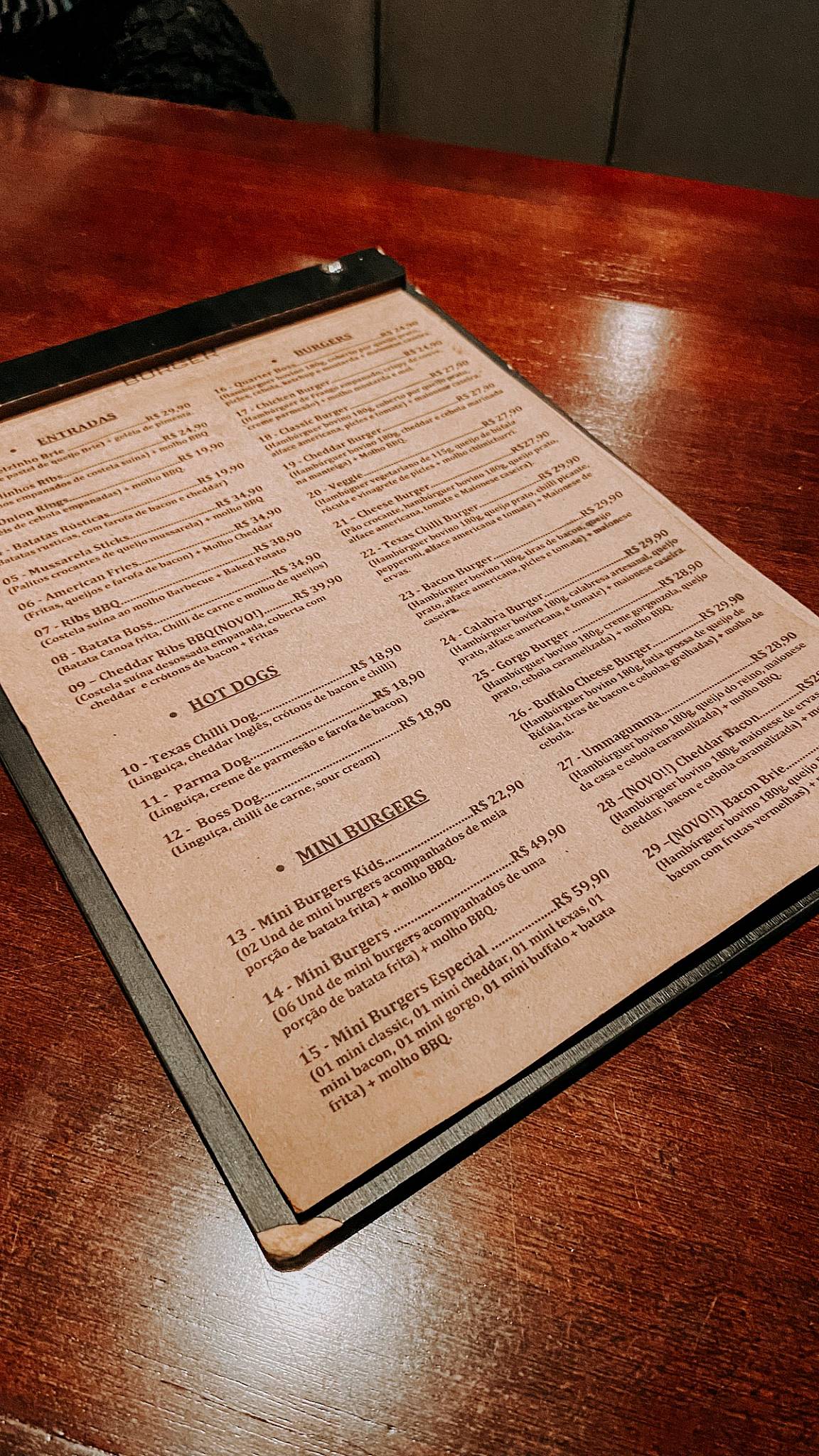 Boss Burger FAB cardápio