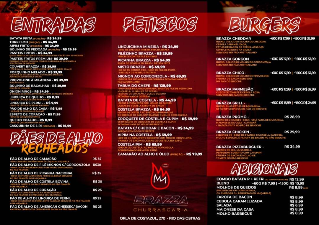 Brazza Churrascaria cardápio