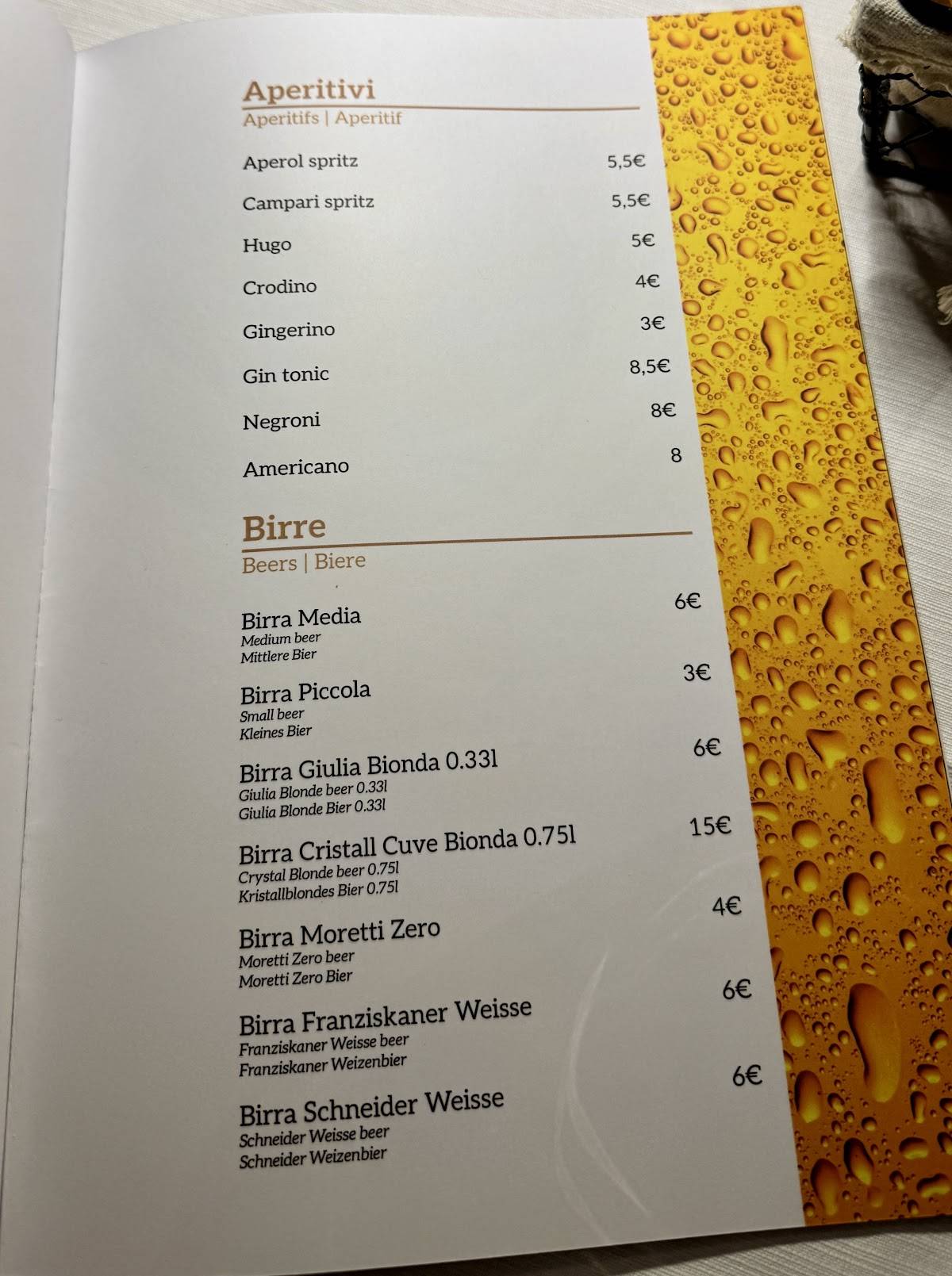 Menu di Osteria Al Pescatore 