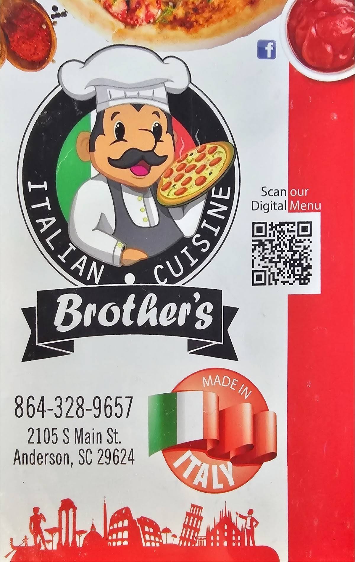 Menu at Brothers Italian Cuisine restaurant, Anderson