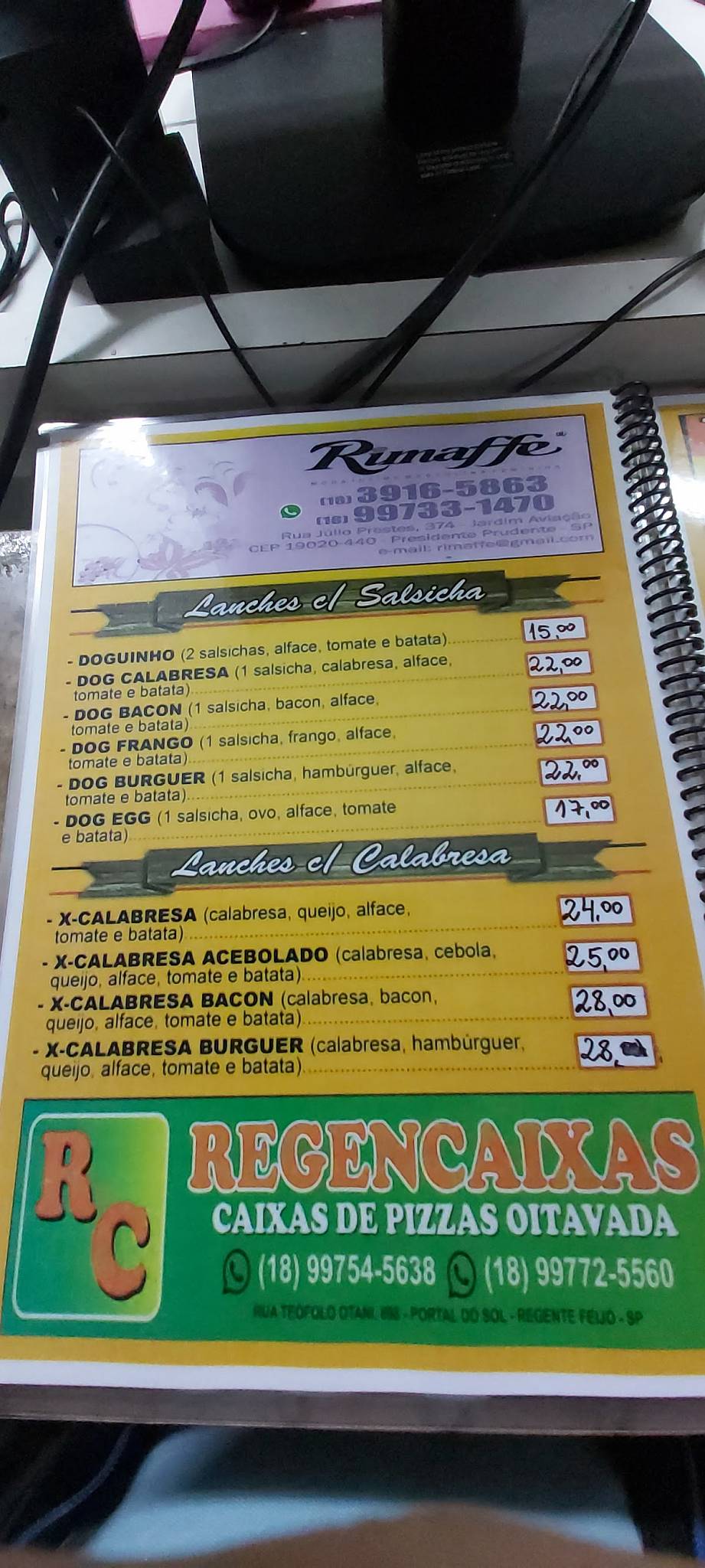 Bruna's Lanches e Pizzas cardápio