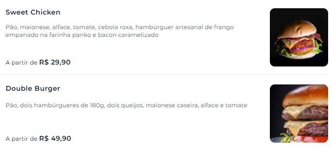 Upper Burger Hamburgueria cardápio