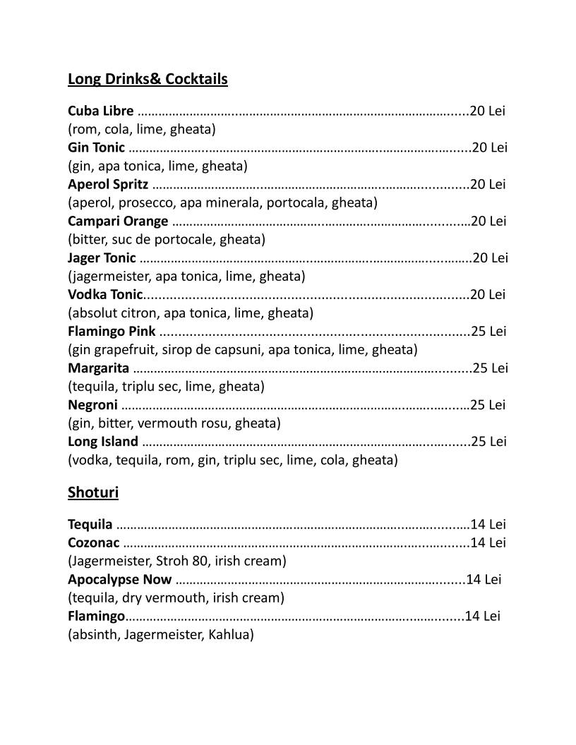 Menu de Flamingo Food