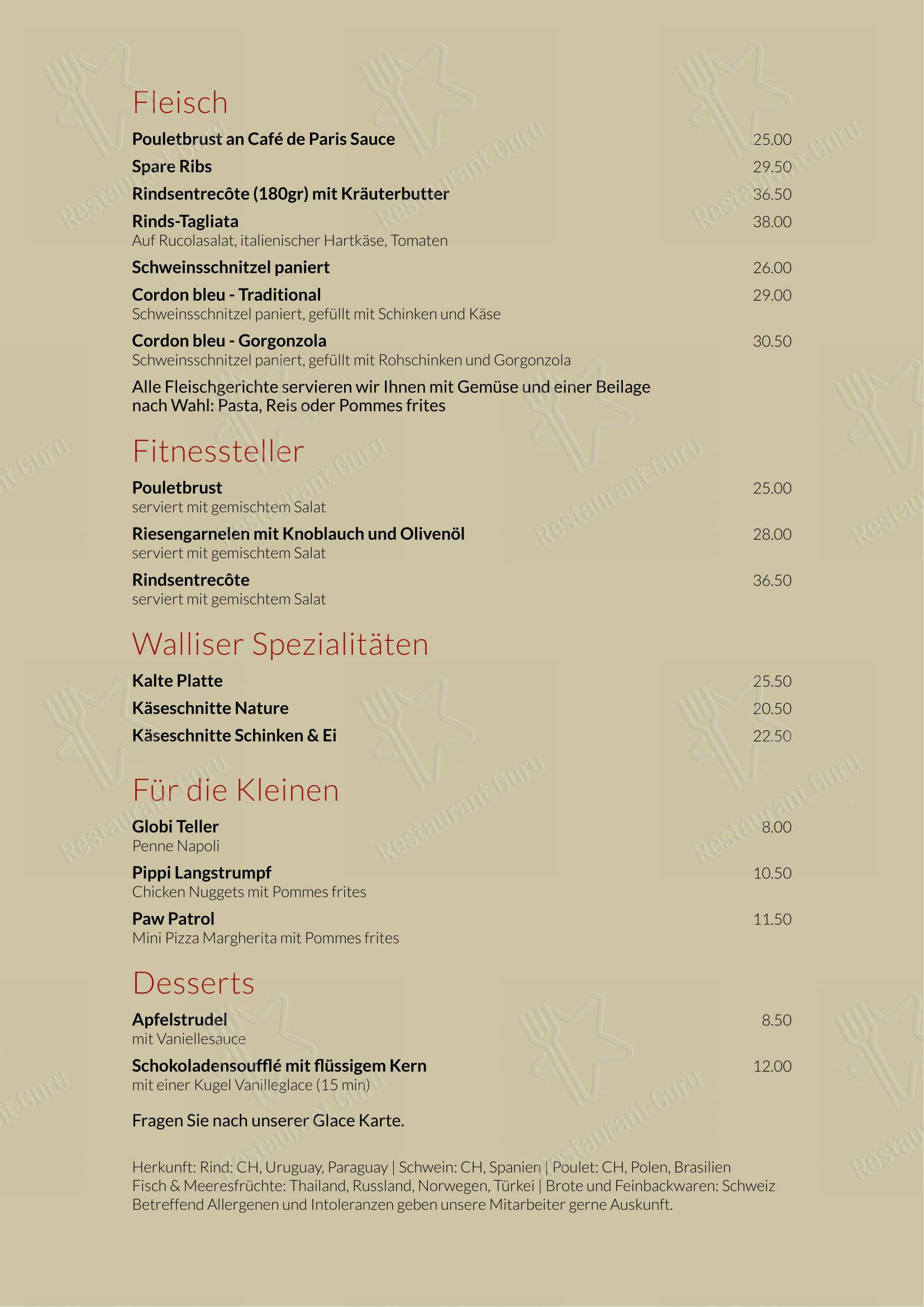 Menu per Buffet pizzeria