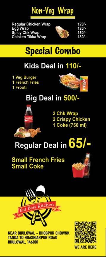 Eat Best Kitchen menu