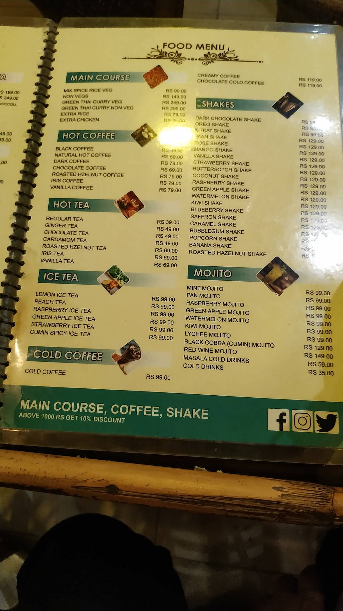 Food Costa menu