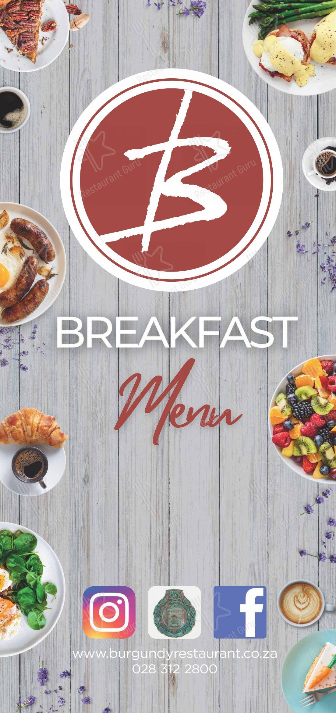 Menu bar pour Burgundy Restaurant dans Hermanus