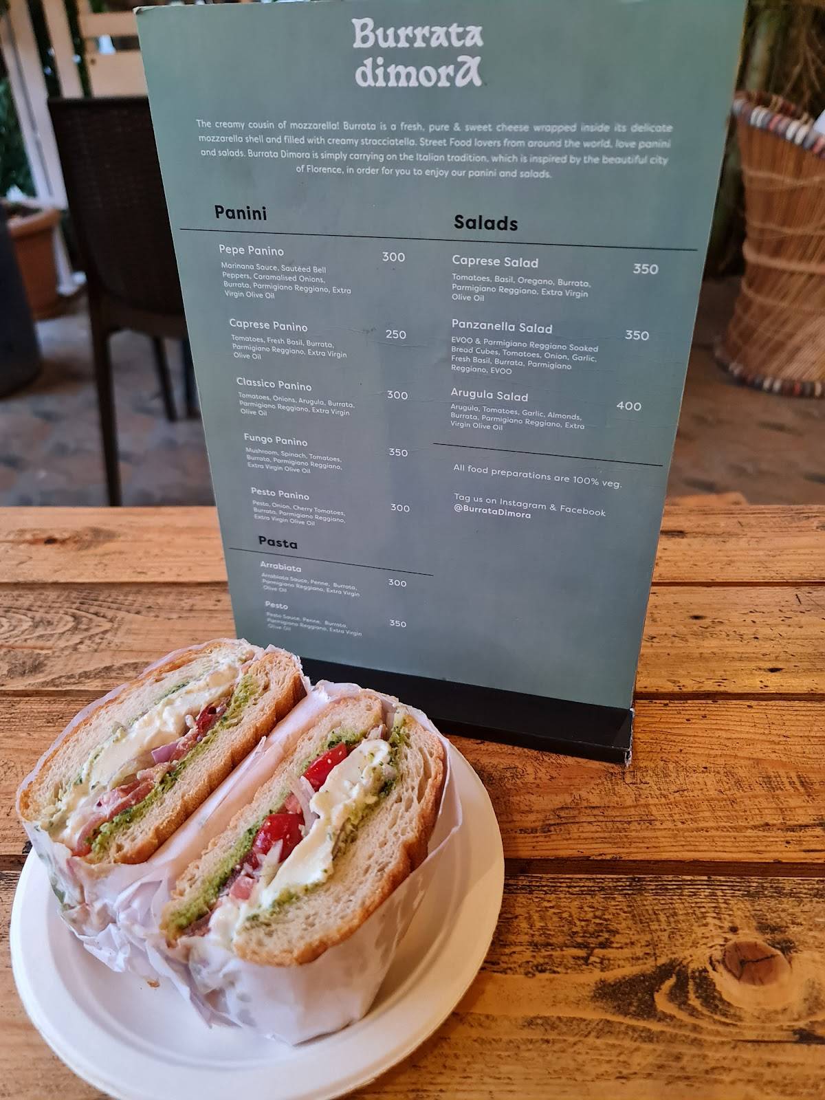 Burrata Dimora menu