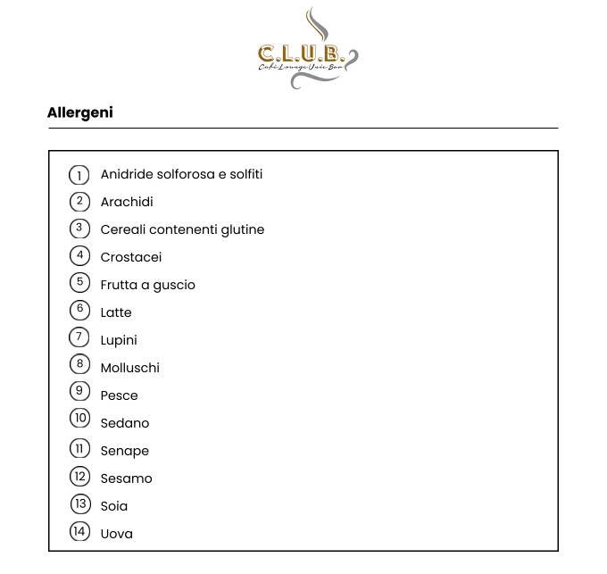 Menu di CLUB 