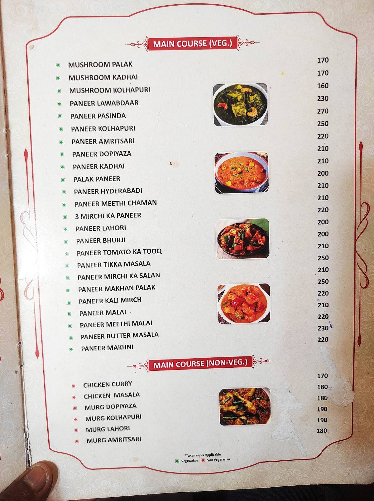 CHHOTE NAWAB menu