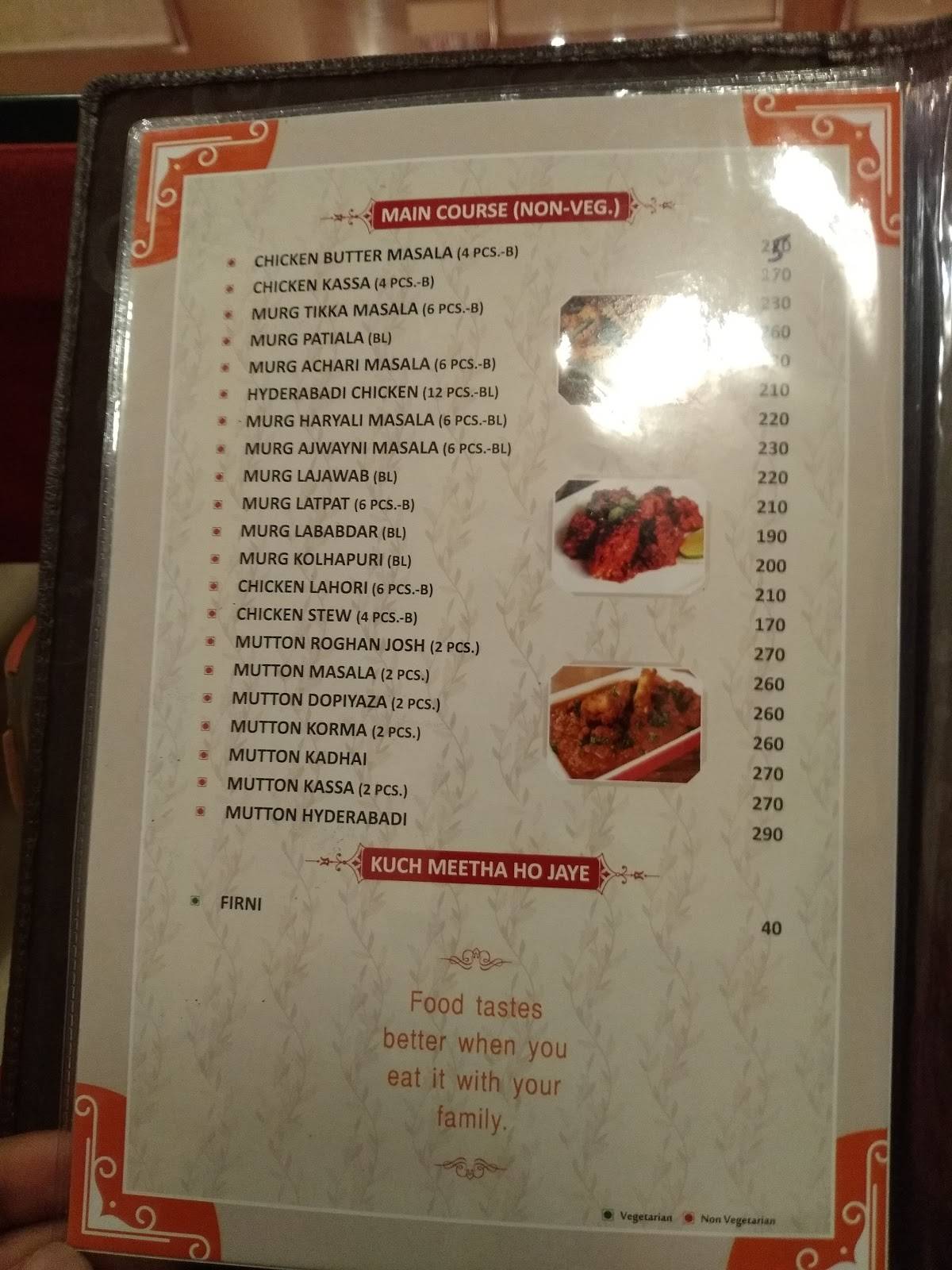 CHHOTE NAWAB menu