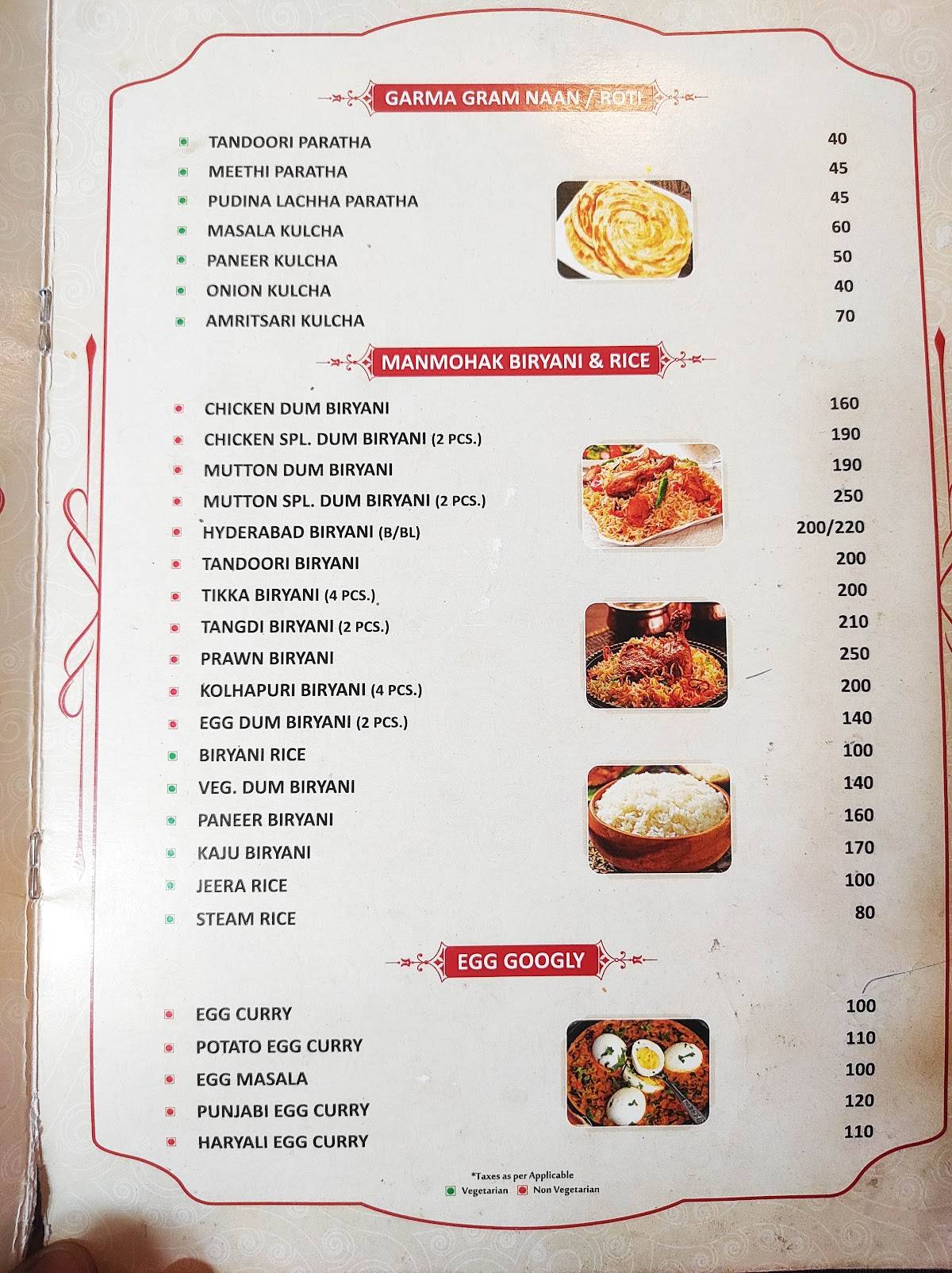 CHHOTE NAWAB menu
