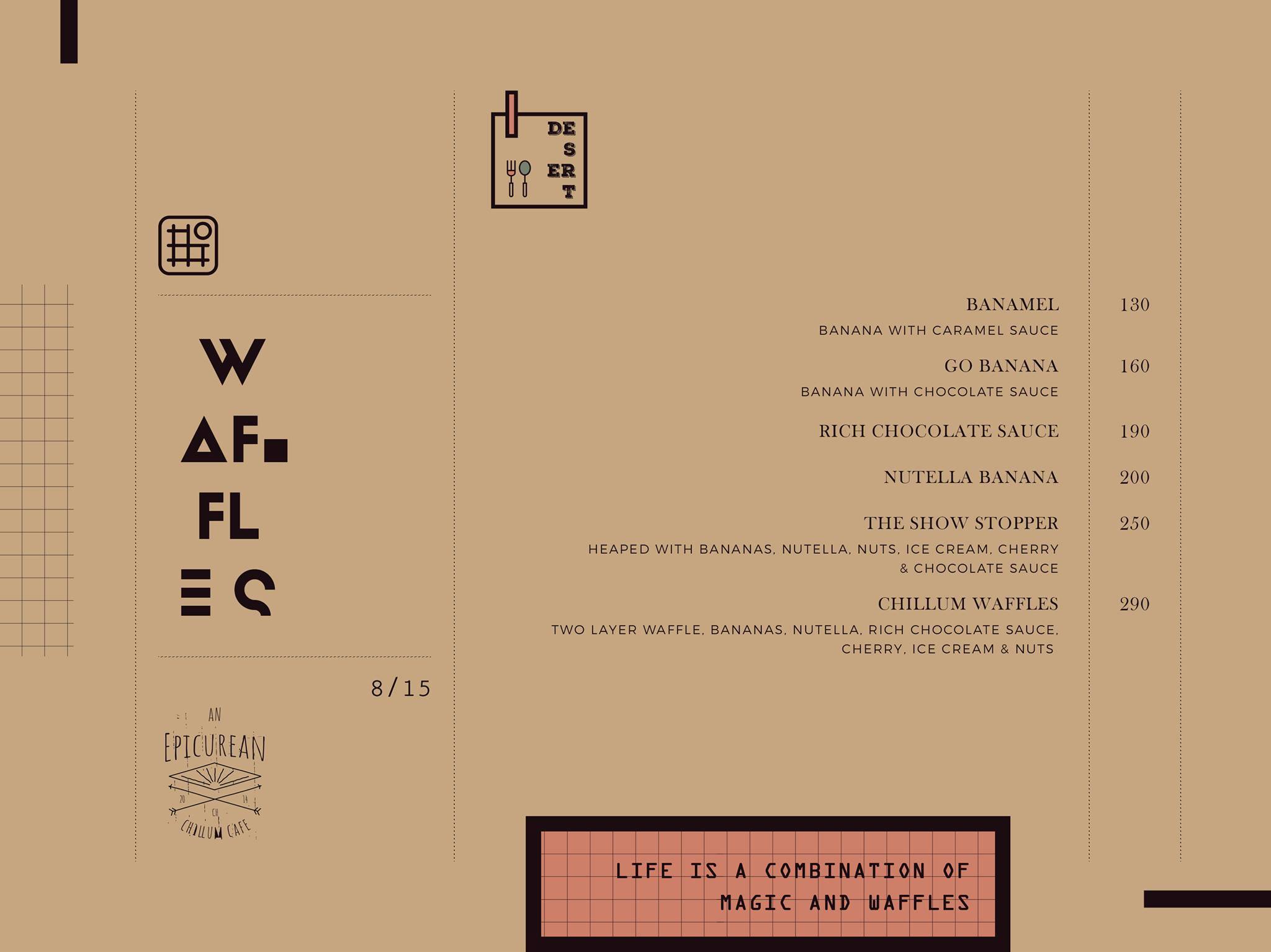 CHILLUM CAFE menu