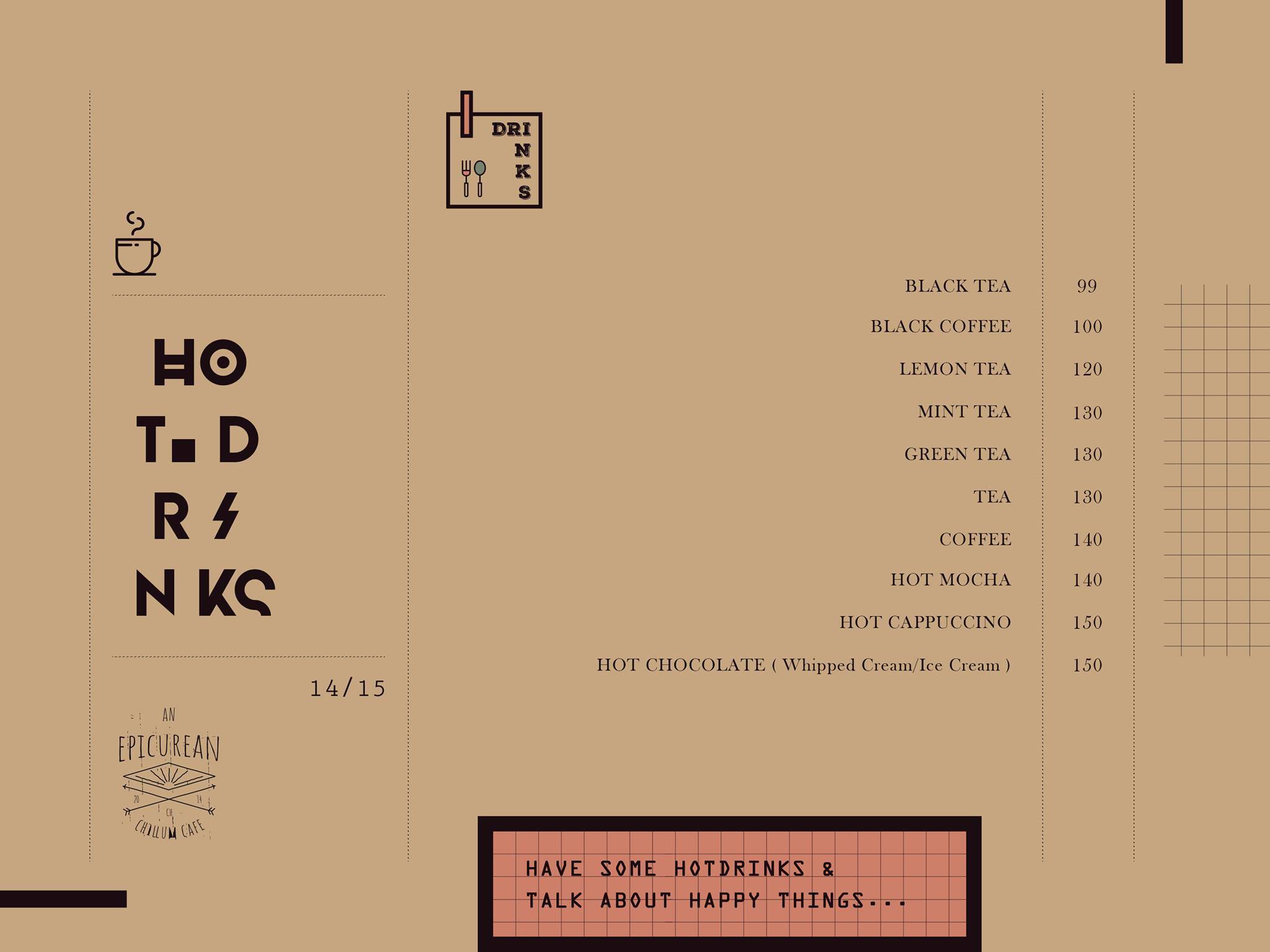 CHILLUM CAFE menu