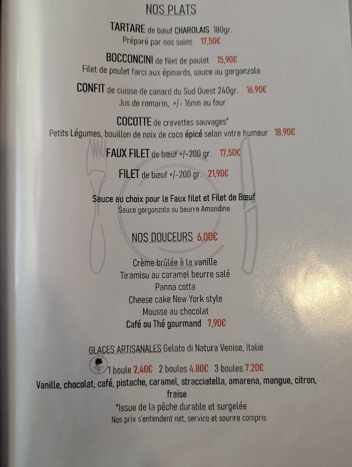 Menu de COSINA