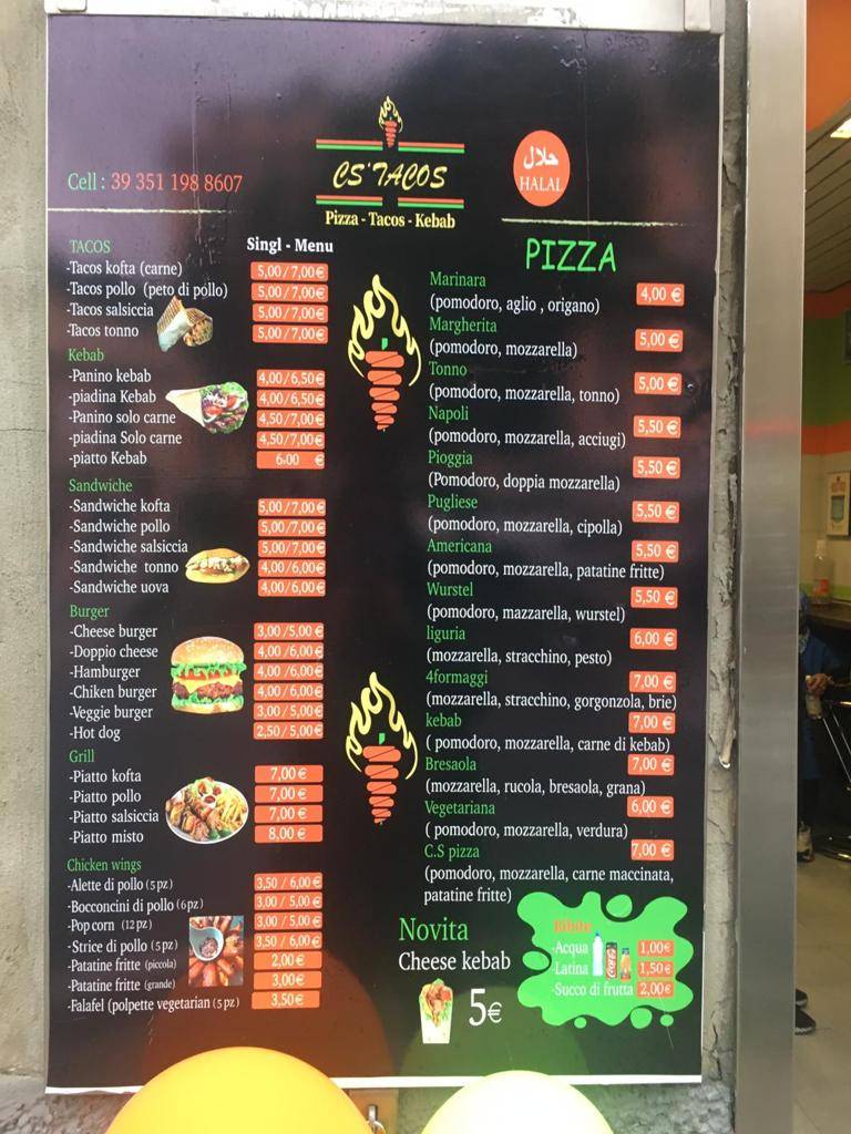 Menu di CS' TACOS 