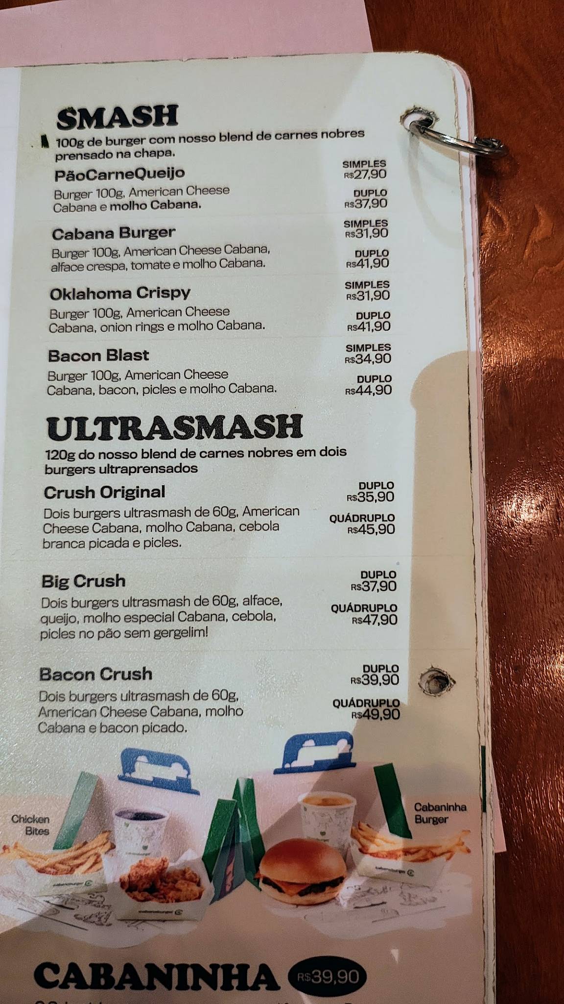 Cabana Burger (Barra da Tijuca) cardápio