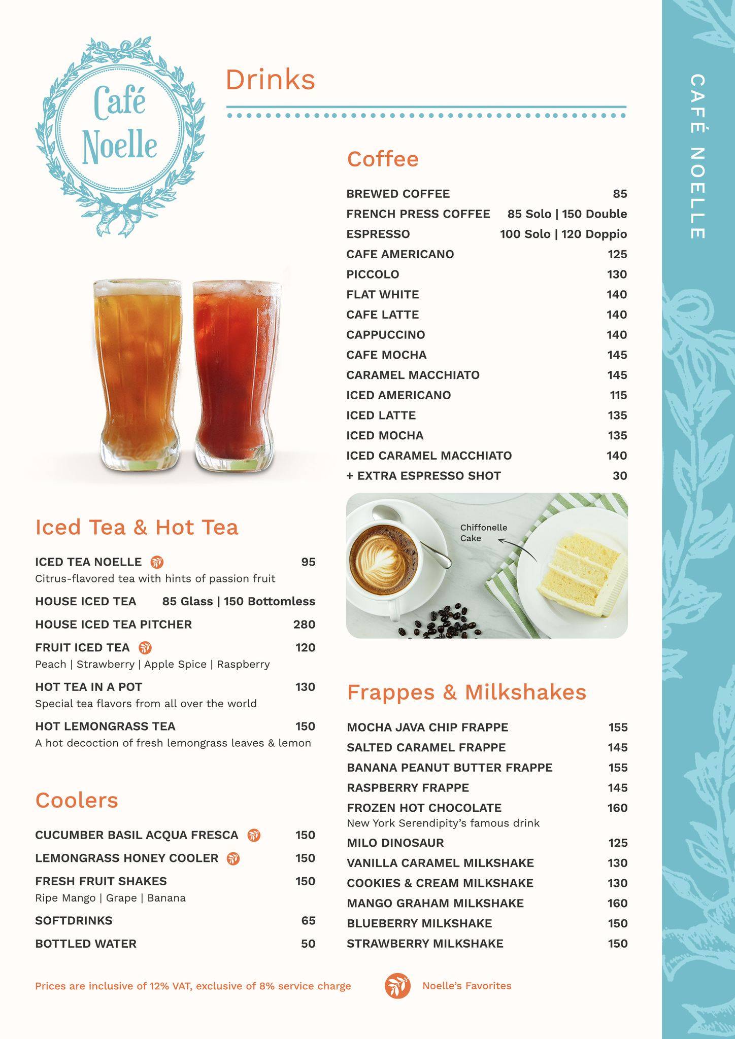 Menu at Café Noelle cafe, San Fernando