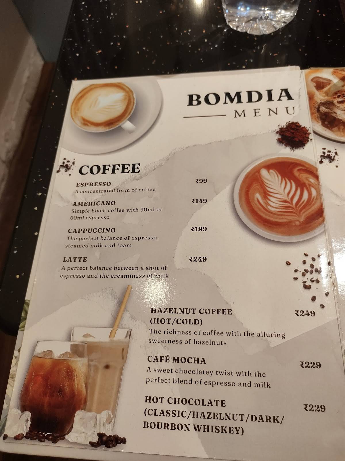 BOMDIA menu