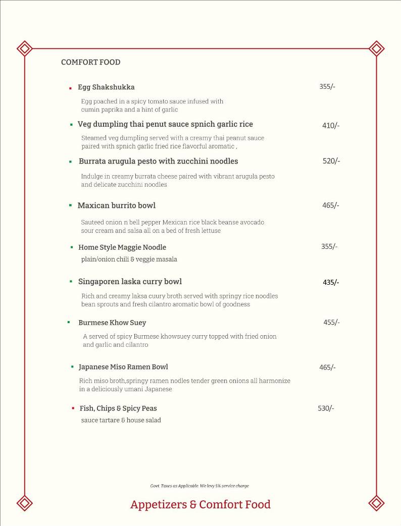 Café Bae menu