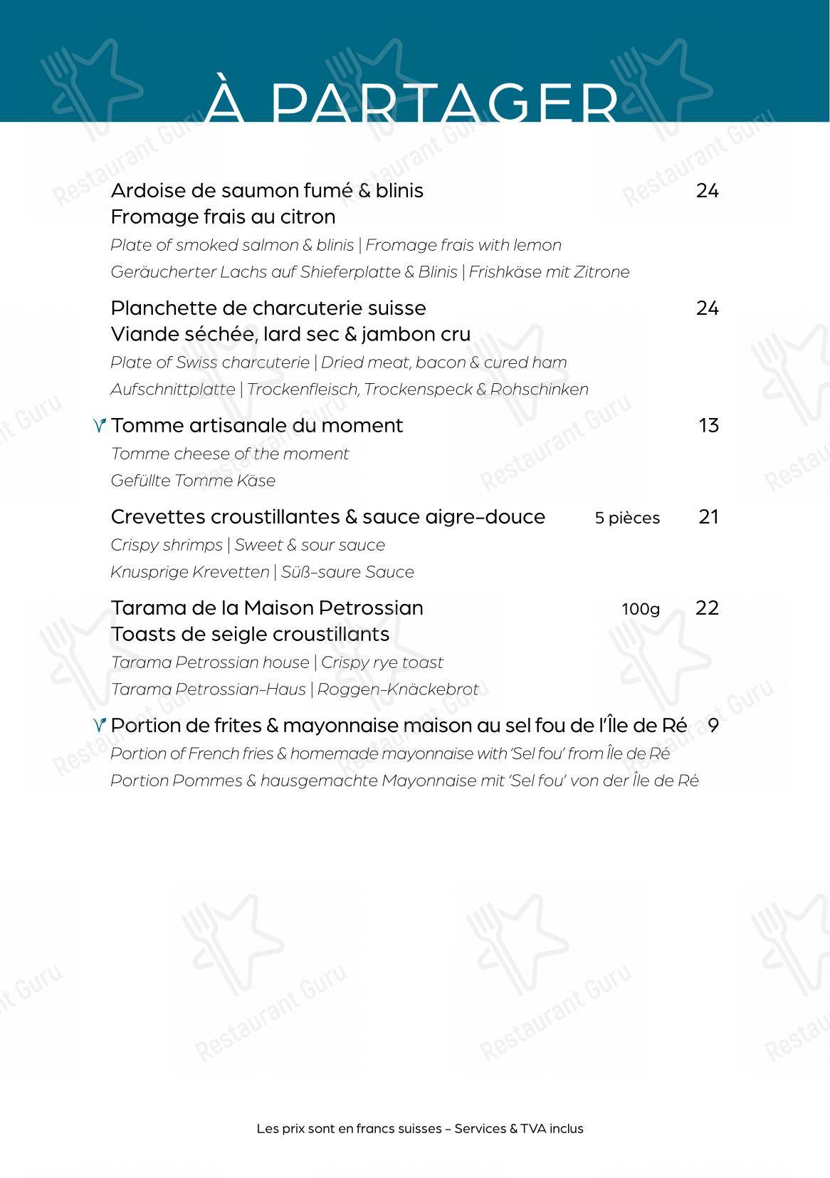 Menu per Café Bellagio ristorante