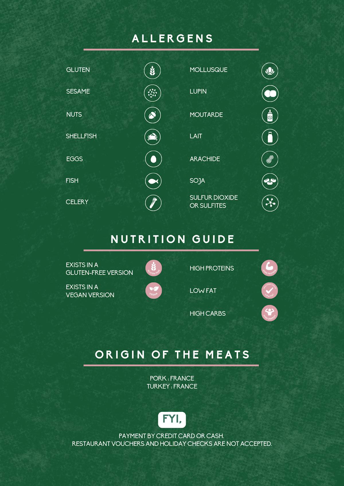 Menu de Bonobo Centre Ville