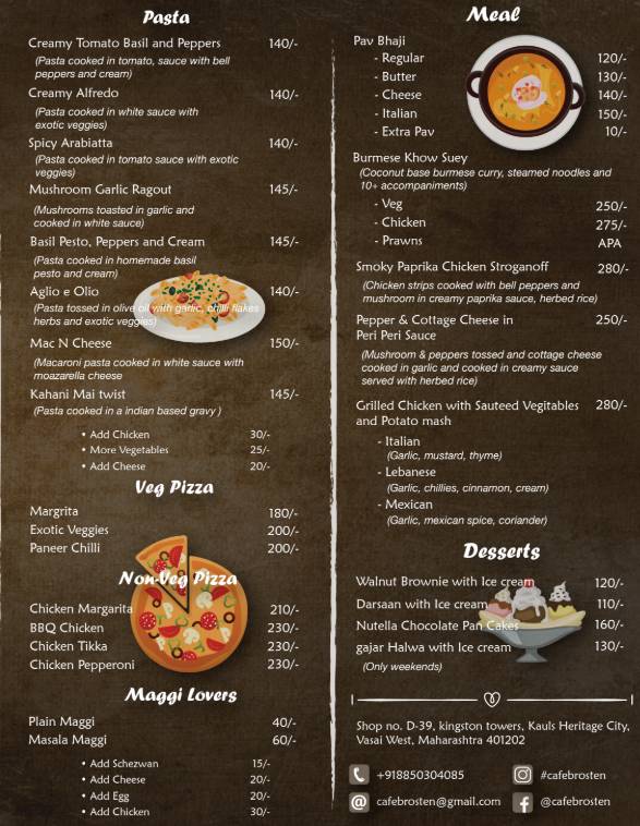 Cafe Brosten menu