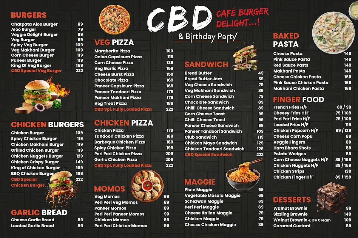 Cafe Burger Delight menu