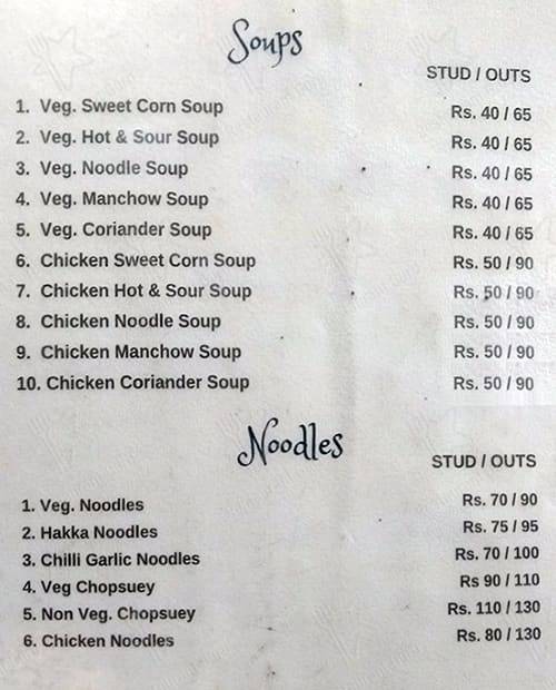 Cafe at Alliance Française de Delhi menu