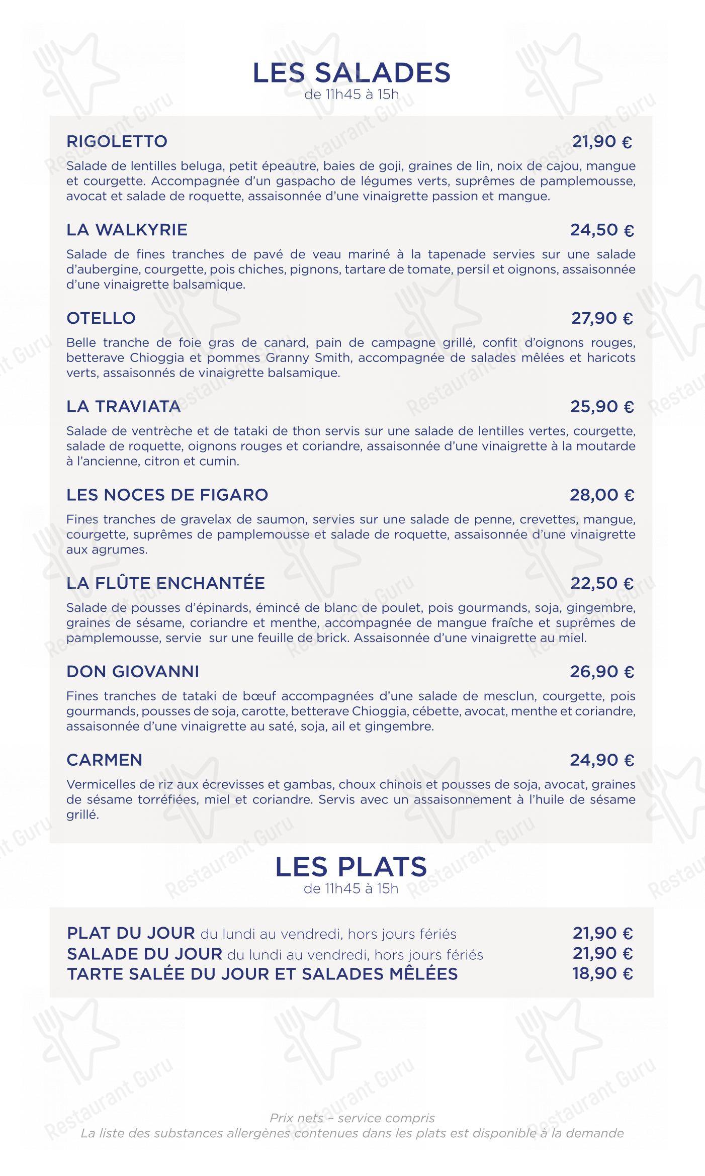 Café Caumont dans Aix-en-Provence - Menu