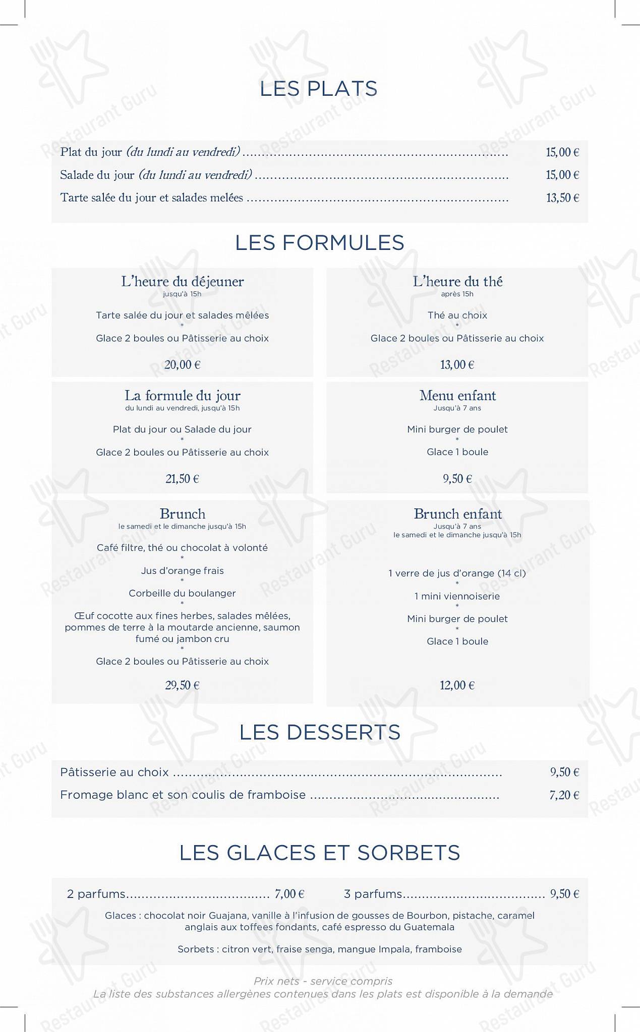 Menu pour Café Caumont café