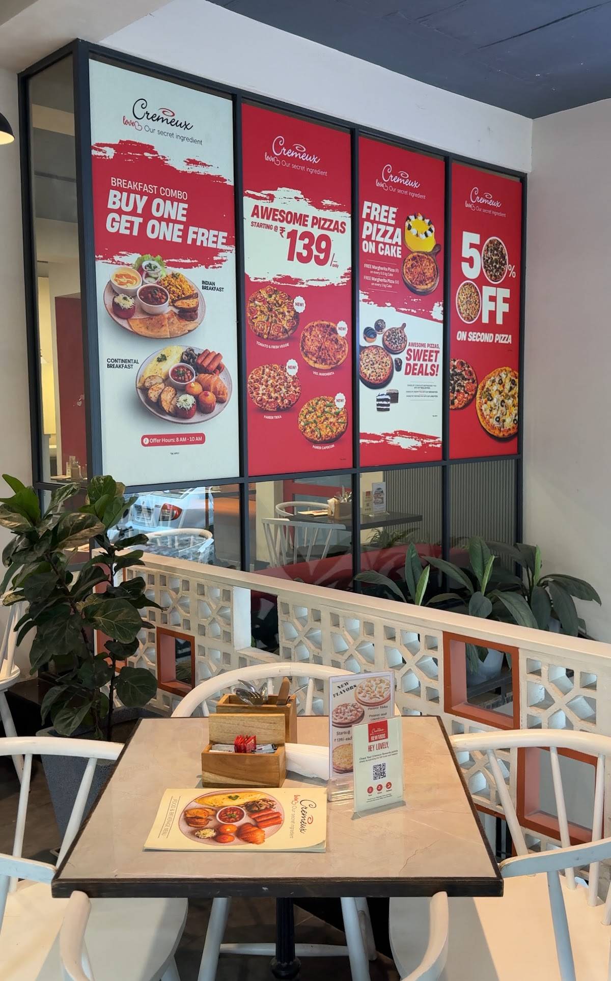 Cremeux Pizza & Bakery Cafe BTM menu