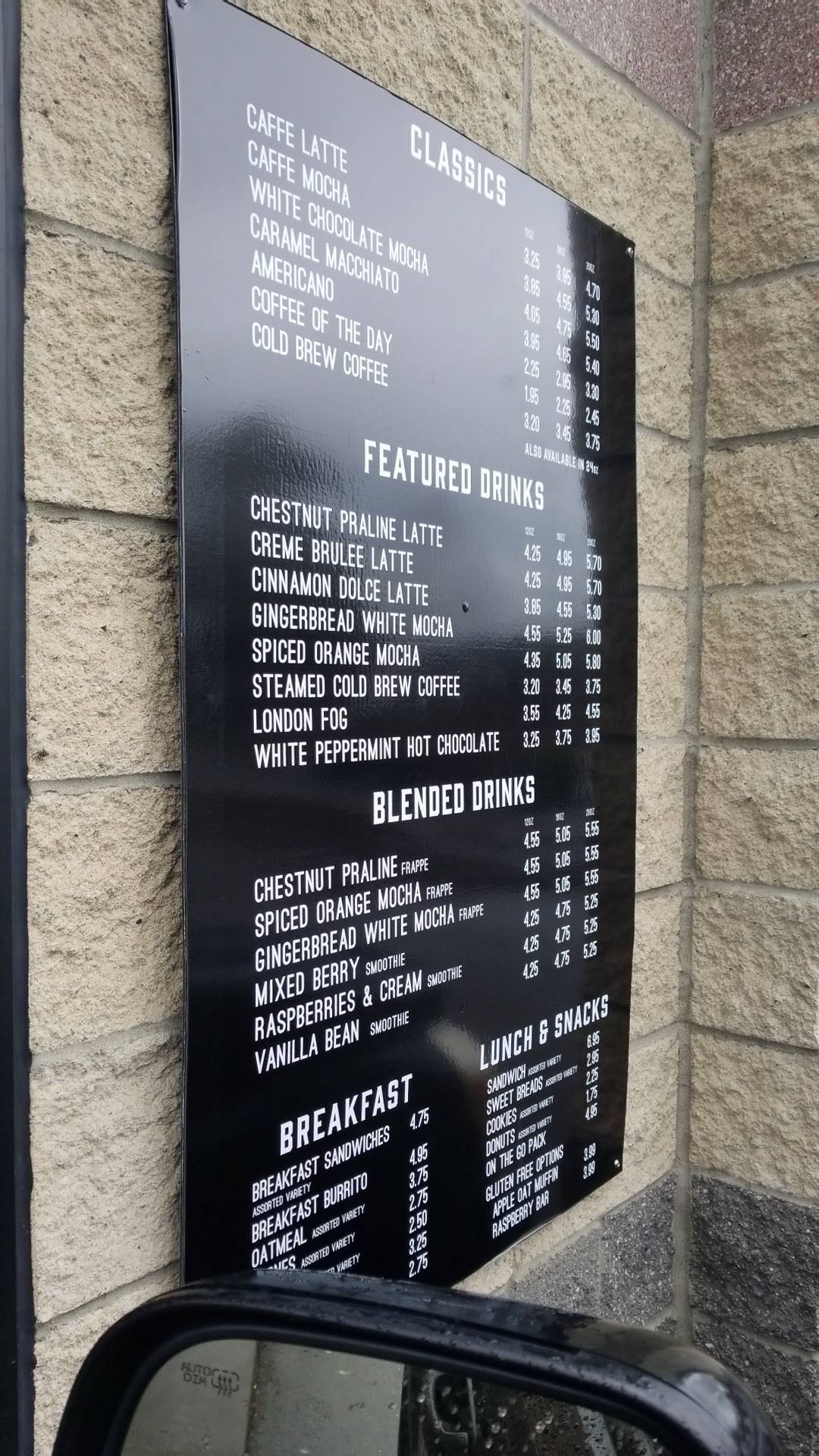 Menu at Cutters Point Coffee cafe, Lacey, Ruddell Rd SE C
