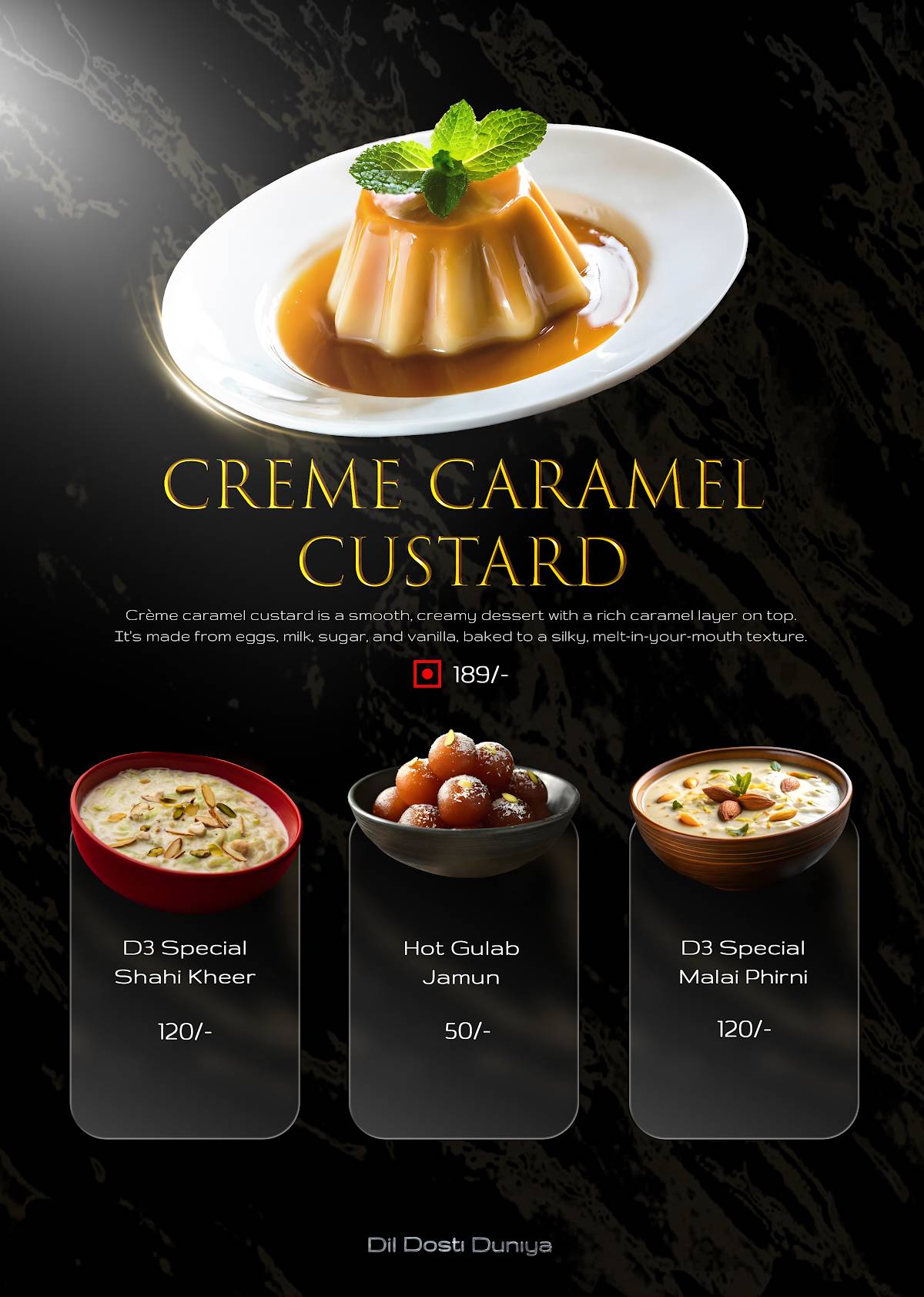 Cafe D3 & Restro menu