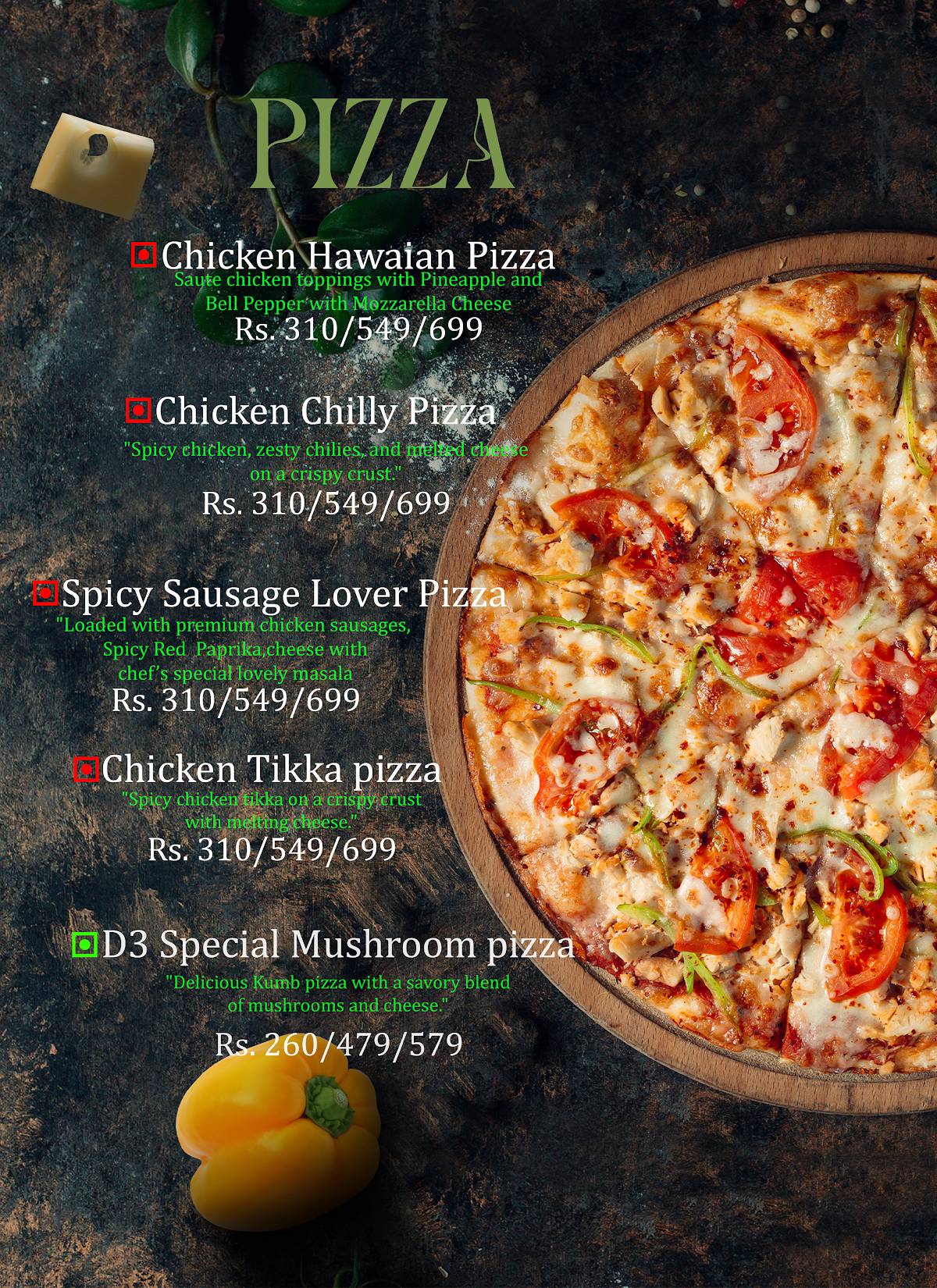 Cafe D3 & Restro menu