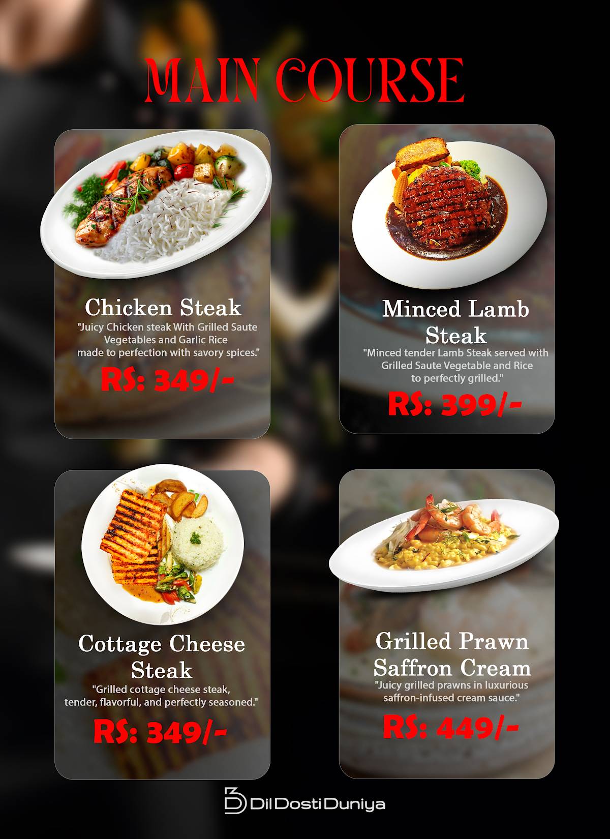 Cafe D3 & Restro menu