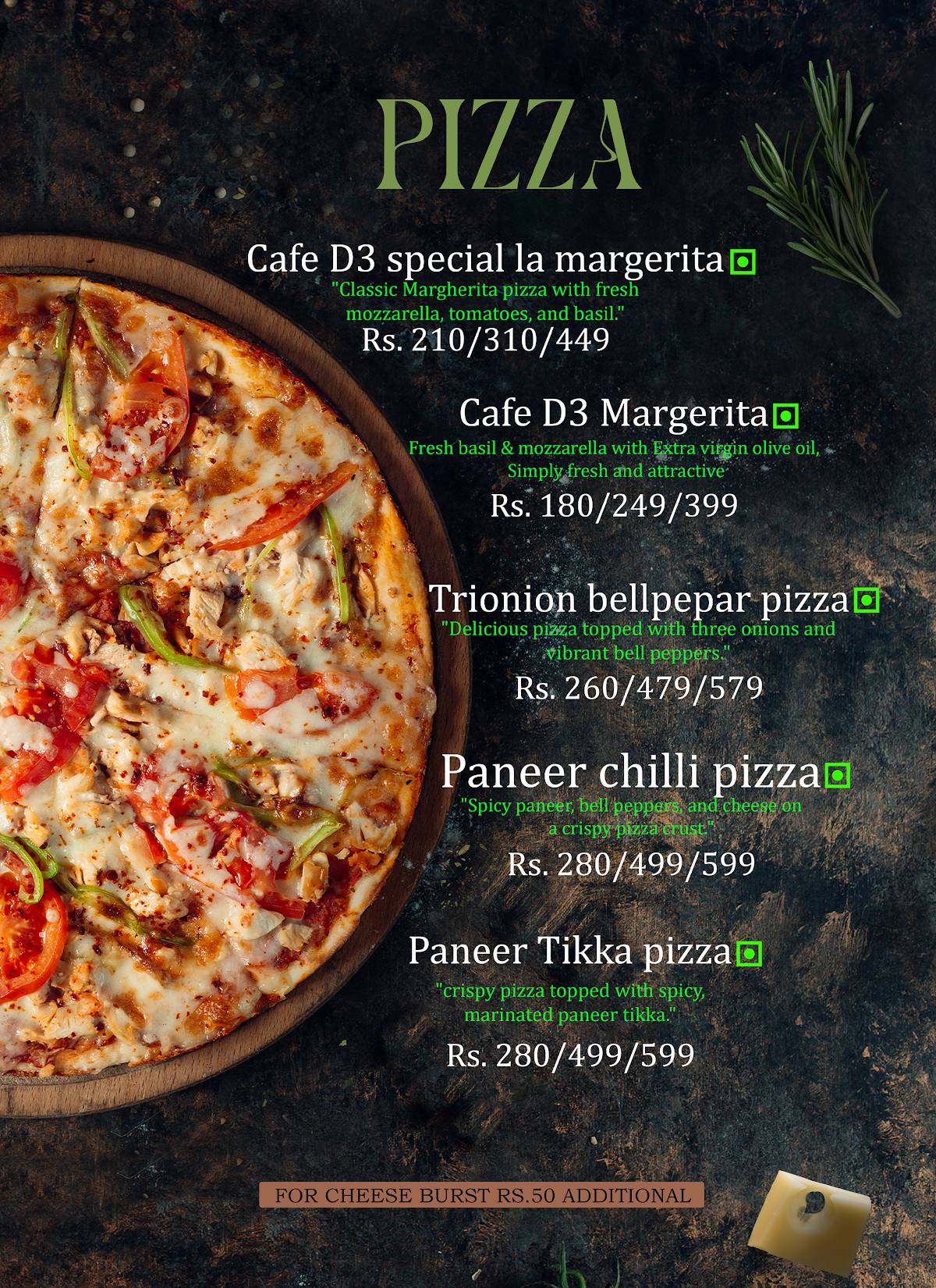 Cafe D3 & Restro menu