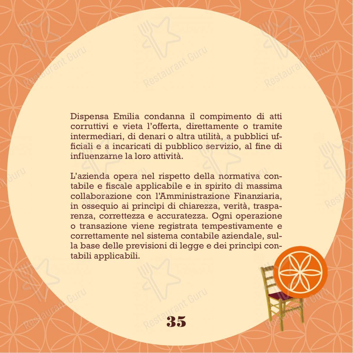 Menu bar per Dispensa Emilia I Gigli Campi Bisenzio ristorante