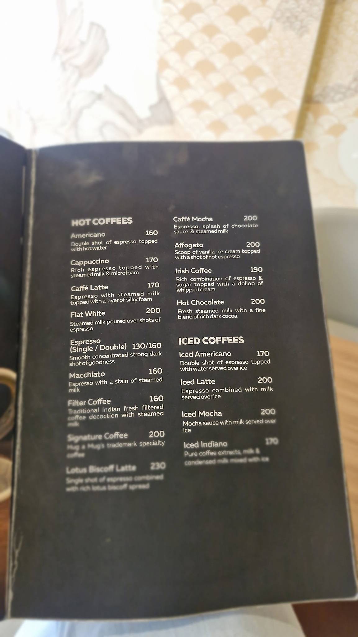 Hug A Mug menu