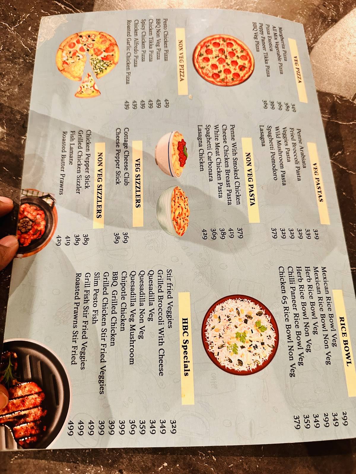 Humming Bird Cafe menu